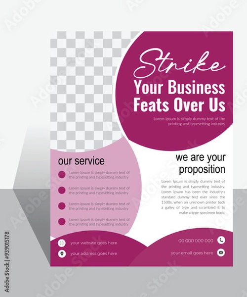 Obraz Modern Flyer Concept with Dynamic Line Shapes.