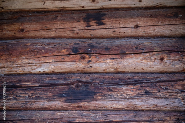 Obraz Rustic wooden logs background texture for stock images