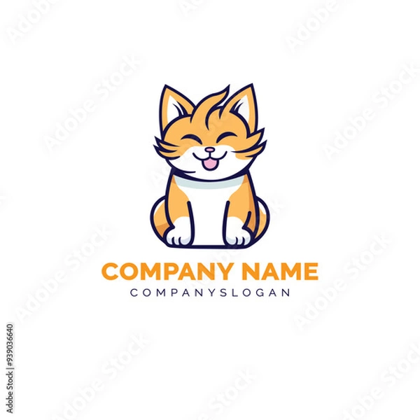 Obraz cute cat logo design, vector logo design, illustration 