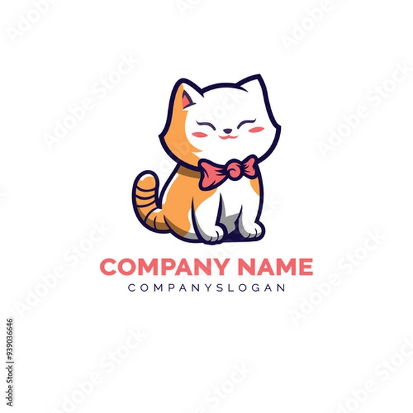 Obraz cute cat logo design, vector logo design, illustration 