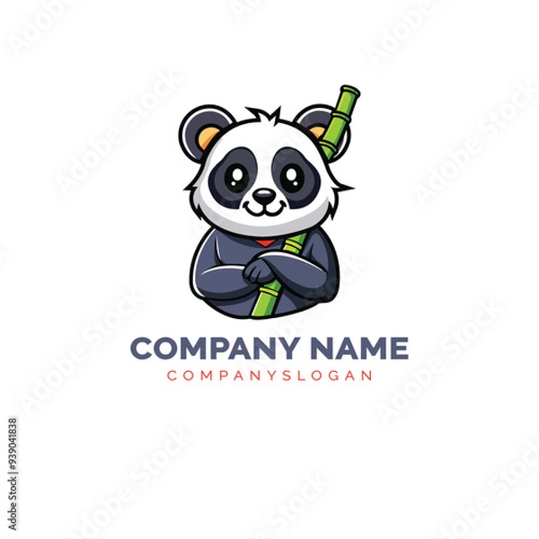 Obraz cute panda logo design, vector logo design, illustration