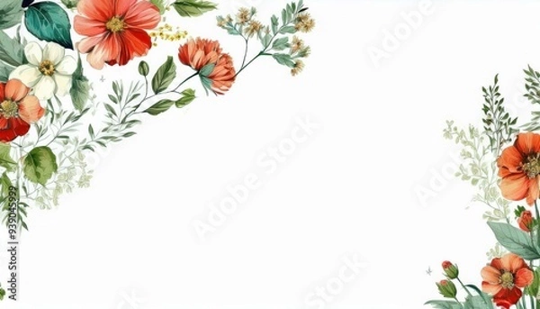 Fototapeta spring flowers frame