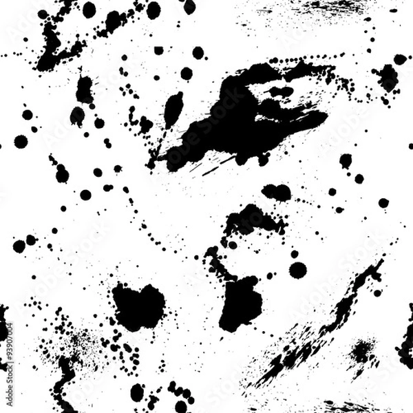 Obraz Seamless pattern. Black blots. Grunge background