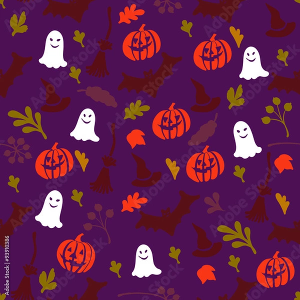 Fototapeta Vector seamless halloween pattern.