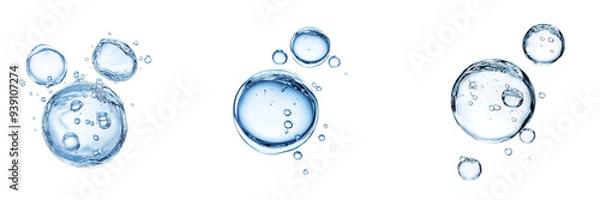Fototapeta Set of water drops on a transparent  background