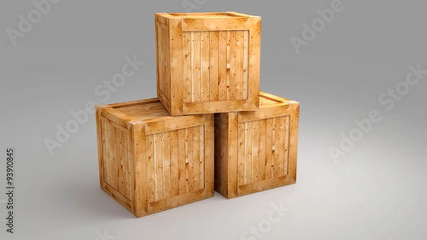 Obraz Wood box on greay background