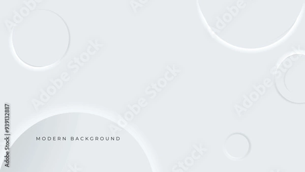 Fototapeta Modern Circle White Background and template design power point