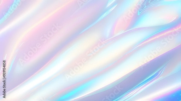 Fototapeta Holographic background seamless trendy iridescent light foil texture. Soft holographic pastel unicorn marble background pattern. Modern pearlescent blurry abstract swirl illustration.	
