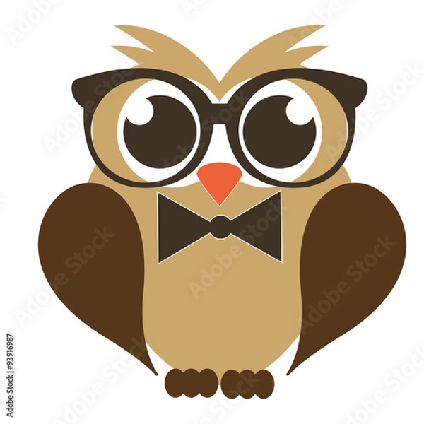 Obraz modest owl glasses vector