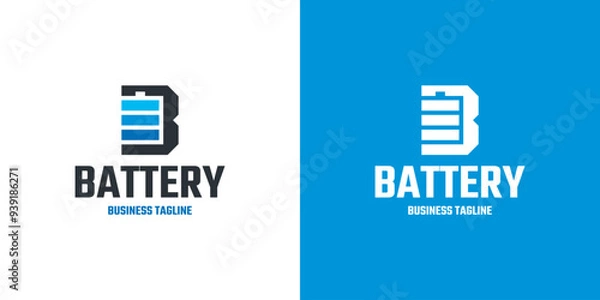 Obraz battery b letter logo vector