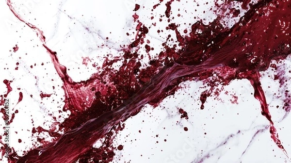 Fototapeta Dynamic splash of wine from a broken glass