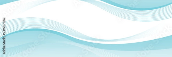 Obraz Abstract blue wave background, minimal wave design concept, vector illustration. for banner, banner.