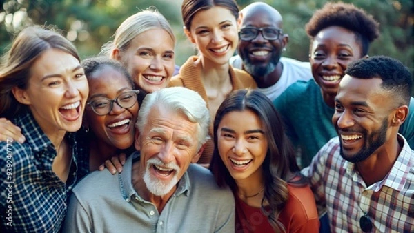 Obraz group of friends with positive energy