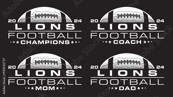 Fototapeta Football Champions 2024 - Lions Designs is a sports design template that includes a graphic basketball and a space for your own teams name. This design is great for advertising and promotions.
