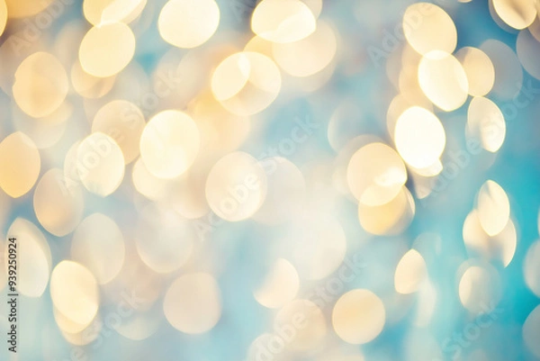 Fototapeta Elegant bokeh abstract background. Delicate blurred wallpaper texture. Template with defocused bokeh lights and copy space for business website design. 
