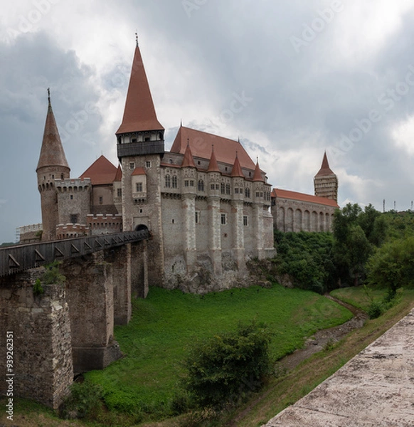 Fototapeta The famous Corvin Castle, one of the largest and most beautiful and impressive castles in Europe, Hunedoara, Transylvania, Romania