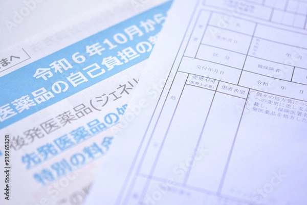 Fototapeta 長期収載品の選定療養に対応した処方箋