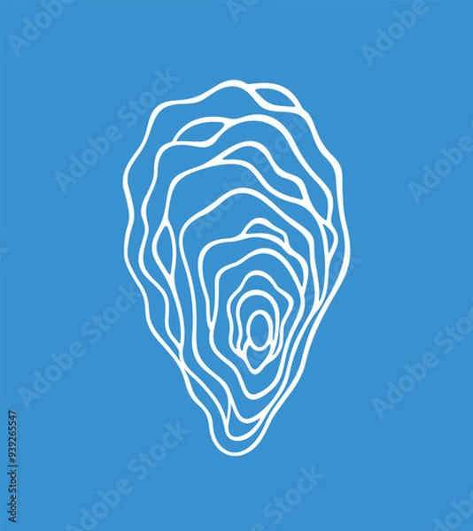 Obraz Oyster outline. Isolated oyster  on white background