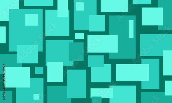 Fototapeta Abstract Teal and Green Square Pattern