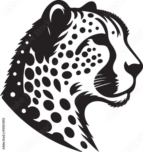 Fototapeta cheetah silhouette vector style with White Background