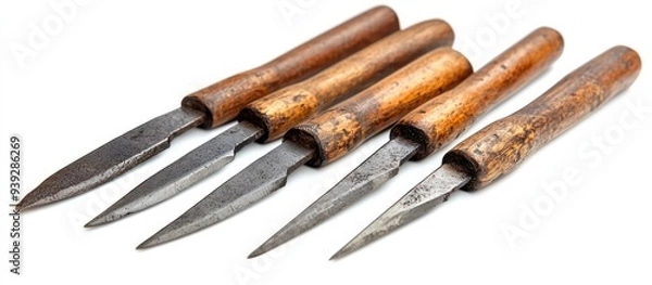 Obraz Collection of Vintage Wood Carving Tools