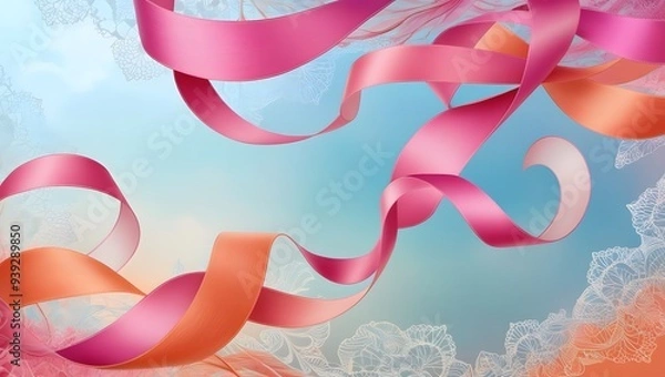 Fototapeta Background with ribbon. Generative Ai.