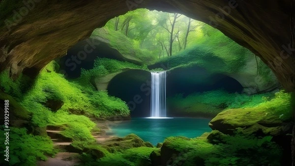 Obraz arch, cliffs, forest