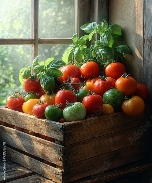 Obraz tomatoes in a box