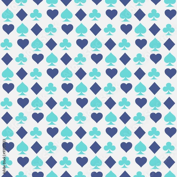 Fototapeta playing card symbols pattern. seamless vector background