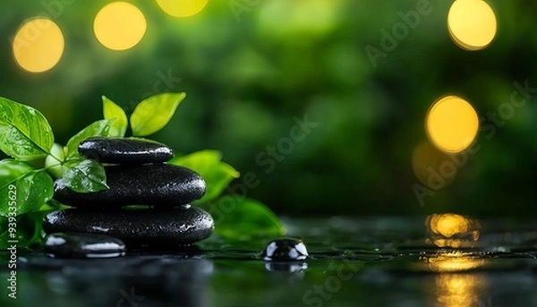 Fototapeta A detox spa session that includes hot stone massage and a body wrap using natural ingredients