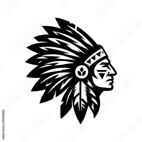Obraz apache warrior face indian ethnic logo