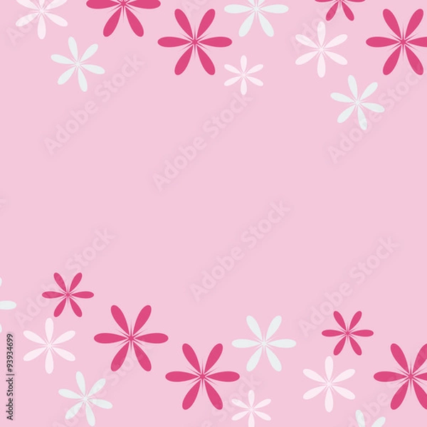 Obraz Vector illustration - flowers on the pink