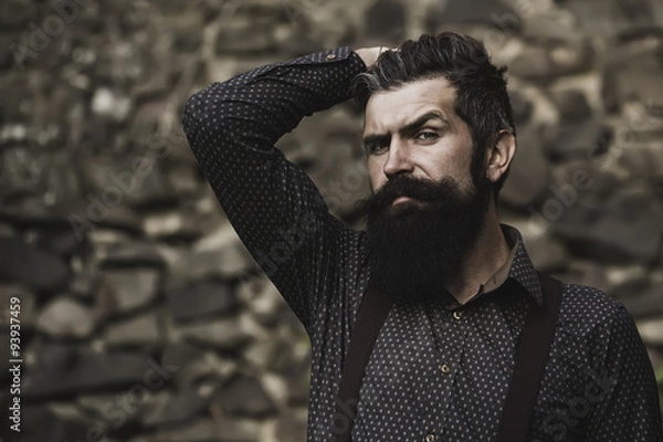 Obraz Stylish bearded man outdoor