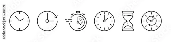 Fototapeta Timers and clock icons set. Time line icon. Vector illustration