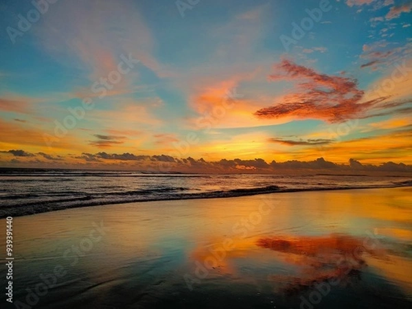 Obraz Beach and Beautiful Sky Background