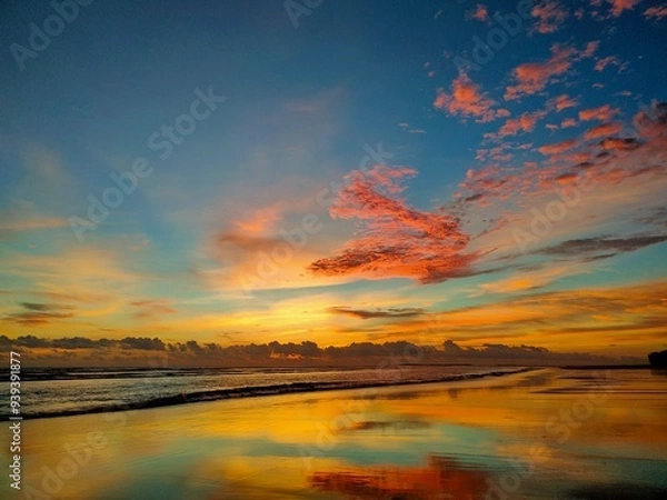 Obraz Beach and Beautiful Sky Background