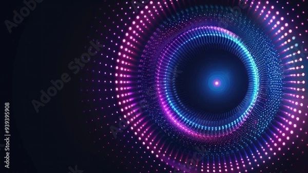 Fototapeta Abstract Glowing Circle with Blue and Purple Lights