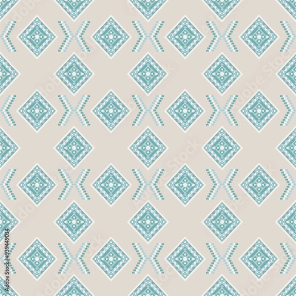 Fototapeta Geometric Ethnic pattern, Native American tribal fabric, tile, carpet, vector, illustration design
