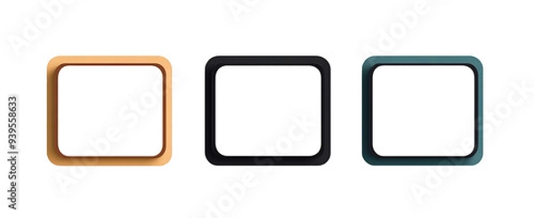 Obraz set of 3 dimensional boder, vector illustration 