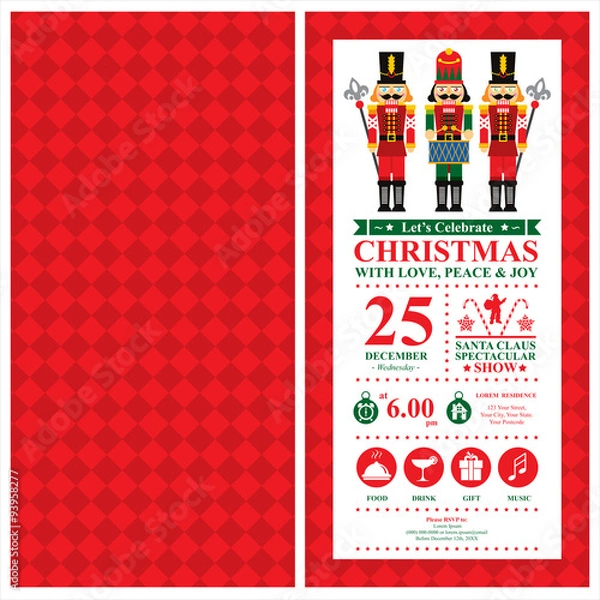 Obraz Christmas Invitation Card with Nutcracker