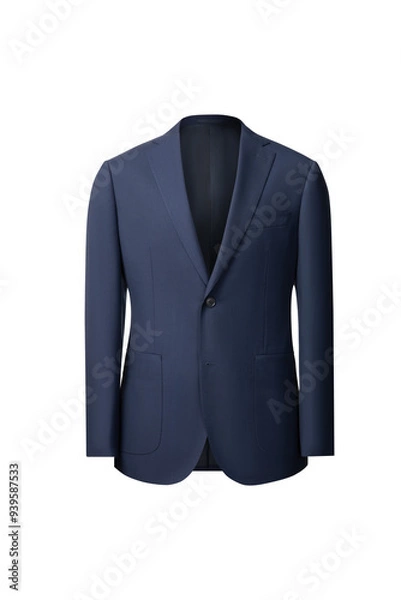 Obraz navy wool blazer mens fashion basic 