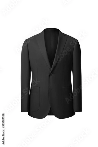 Obraz dark black wool blazer mens fashion basic 