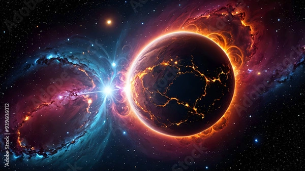 Obraz Abstraktion Der Wind des kosmischen Wanderns 16x9. Hintergrund für das Design 5.