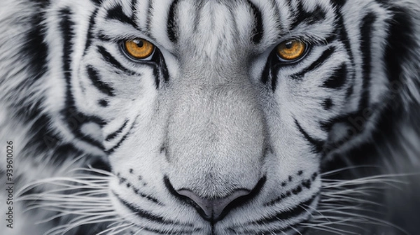 Fototapeta 23. Sharp image of a beautiful and rare white tiger