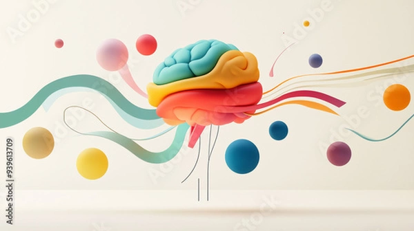 Obraz mind mapping expanding creative thoughts, 3D illustration