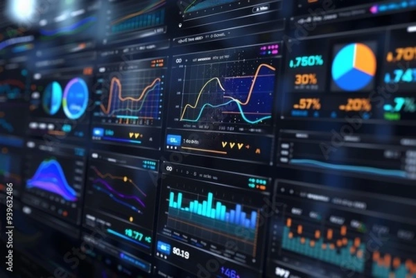 Fototapeta Comprehensive dashboard visualizing key performance in indicators