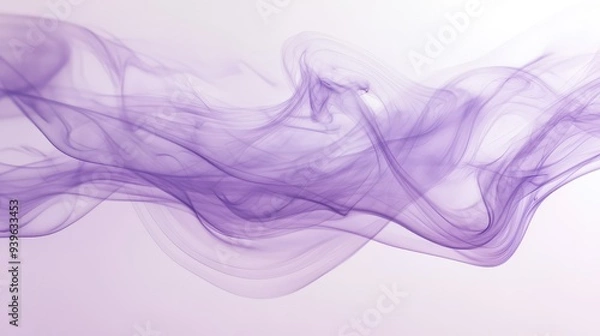 Fototapeta A sophisticated light lilac background softly merging into a polished surface, adorned with thin, delicate smoke wisps.