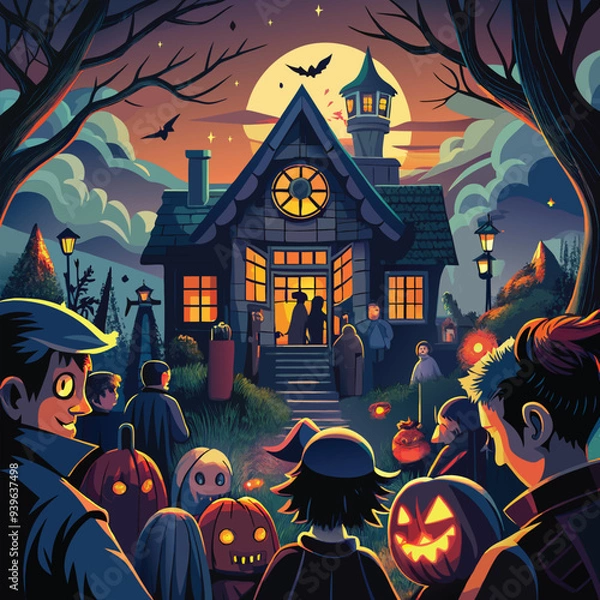 Obraz halloween spooky house