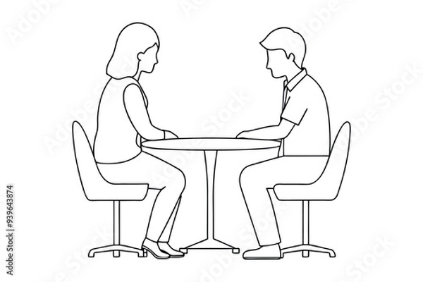 Fototapeta Meetings icon line art with editable vector collections 