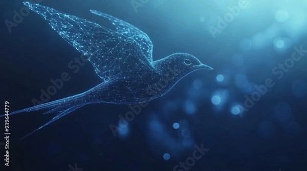 Fototapeta Abstract Bird in Flight - A Digital Artwork